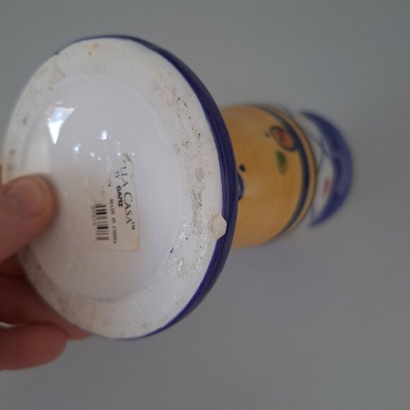 Hand-Painted Bella Casa Ganz Ceramic Candlestick Holder - Picture 2 of 11